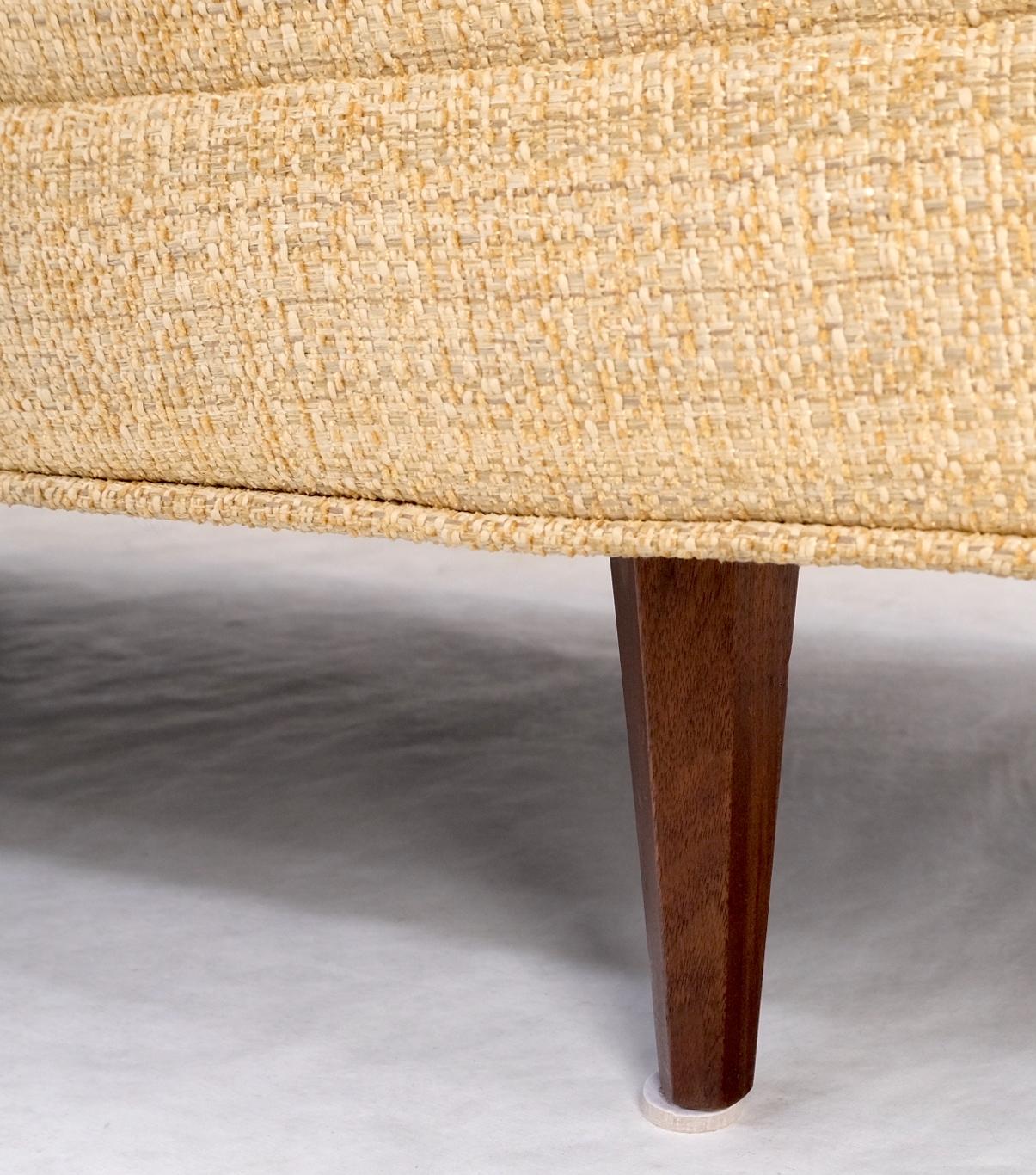 EstablishedLines Mid-Century Modern Gondola Style Sofa Pearsall Attributed Oatmeal Upholstery