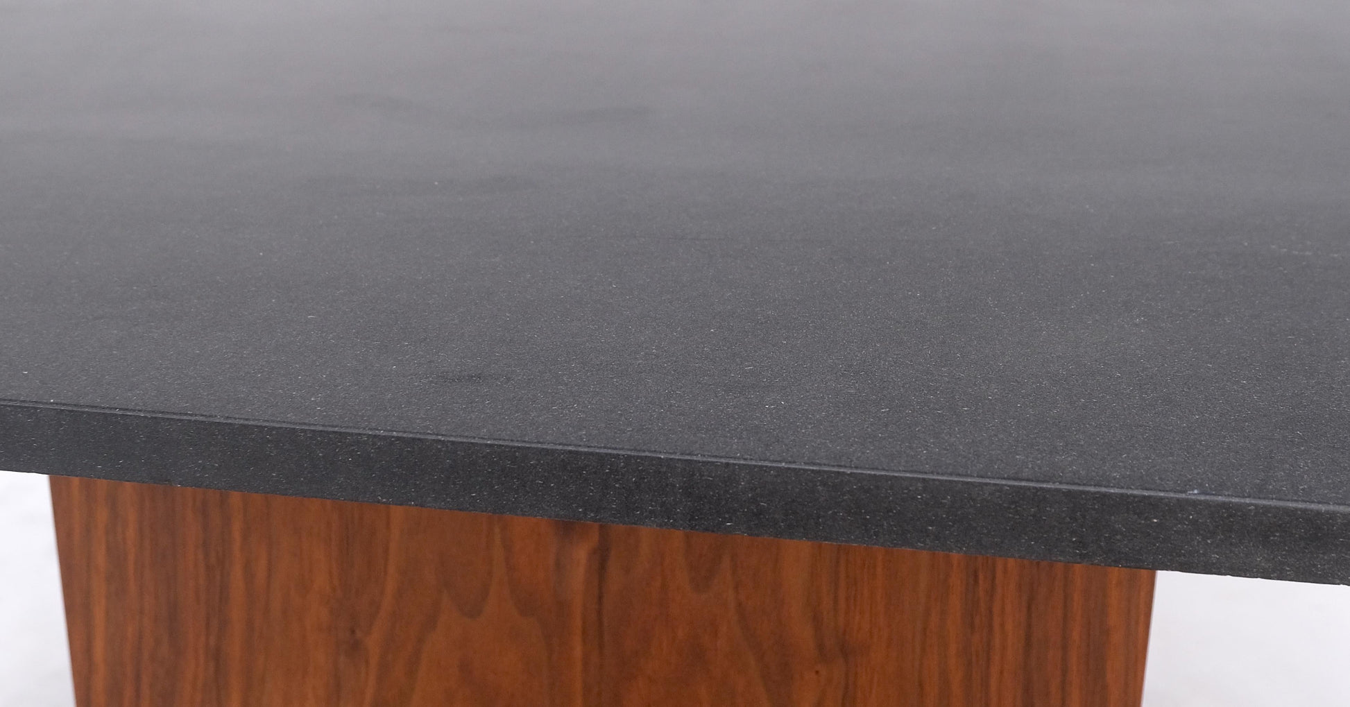 EstablishedLines Cube Shape Oiled Walnut Pedestal Base Square Slate Too Coffee Center Table MINT!