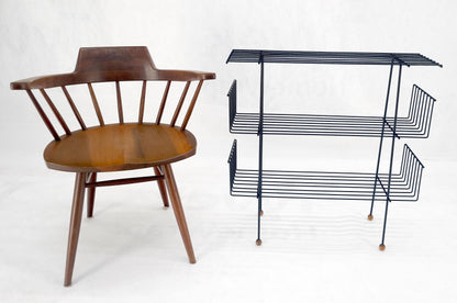 EstablishedLines Tony Paul Style Vintage c1970s Bent Wire Magazine Rack Shelf Wood Ball Feet MINT