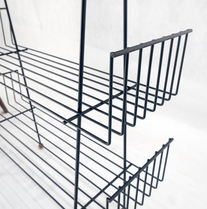 EstablishedLines Tony Paul Style Vintage c1970s Bent Wire Magazine Rack Shelf Wood Ball Feet MINT