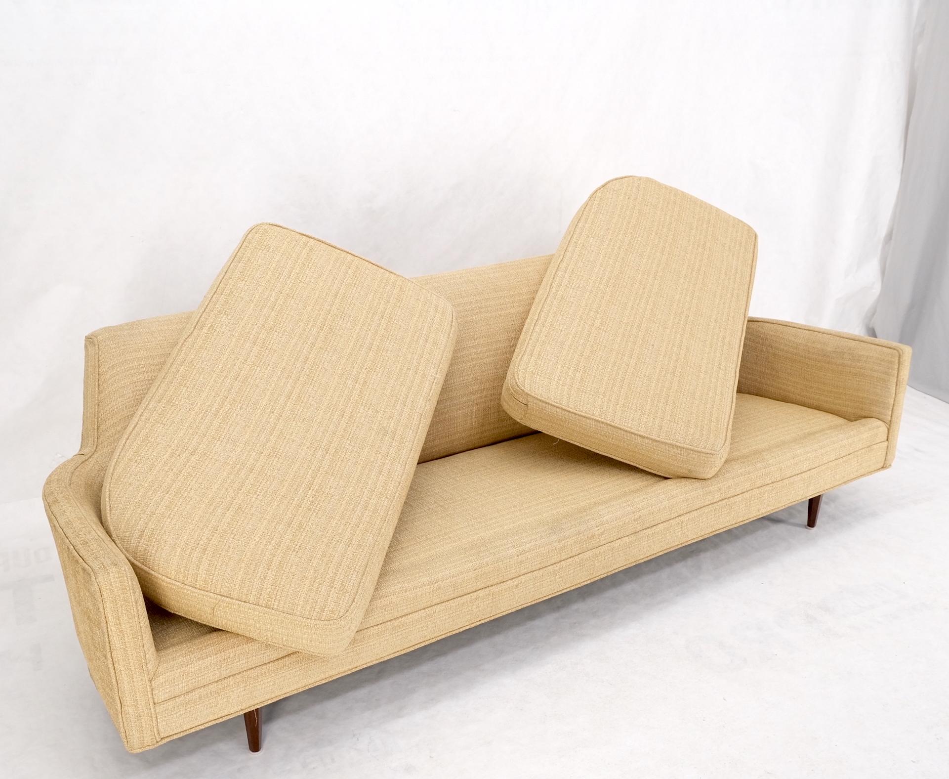EstablishedLines Mid-Century Modern Gondola Style Sofa Pearsall Attributed Oatmeal Upholstery