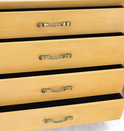 Pair Mid Century Modern Mahogany Twisted Solid Brass Pulls Bachelor Chests  MINT