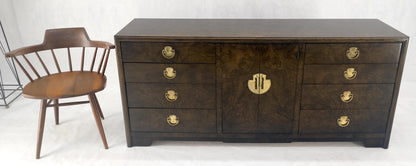 Burl Wood Brass Hardware 2 Doors Compartment 68" Long Dresser Credenza MINT!