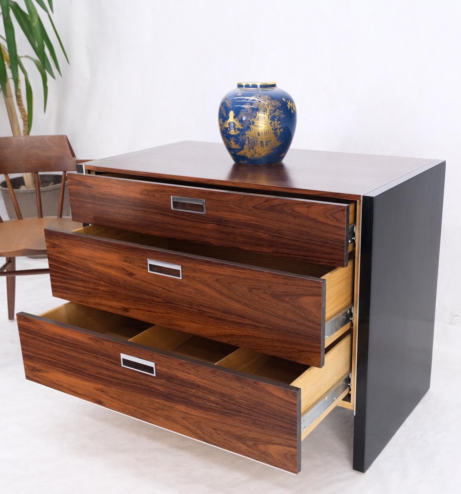 EstablishedLines John Stuart Three Drawer Rosewood Bachelor Chest Mid Century Console Stand Mint!