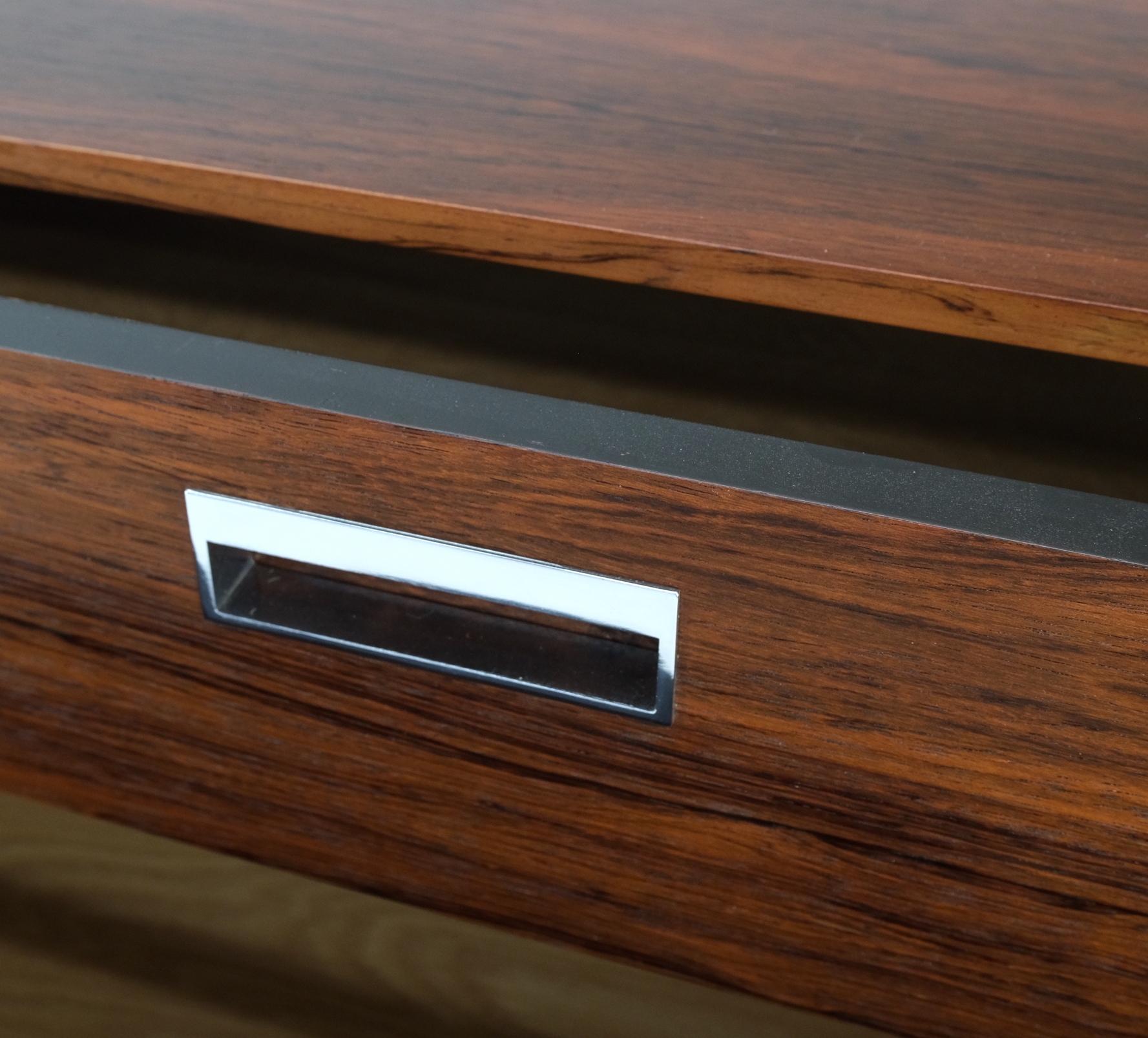 EstablishedLines John Stuart Three Drawer Rosewood Bachelor Chest Mid Century Console Stand Mint!