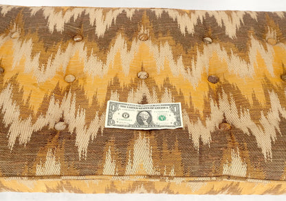 EstablishedLines Flame Pattern Upholstery Double Arms 51" Long Window Bench c1970s Mid Century