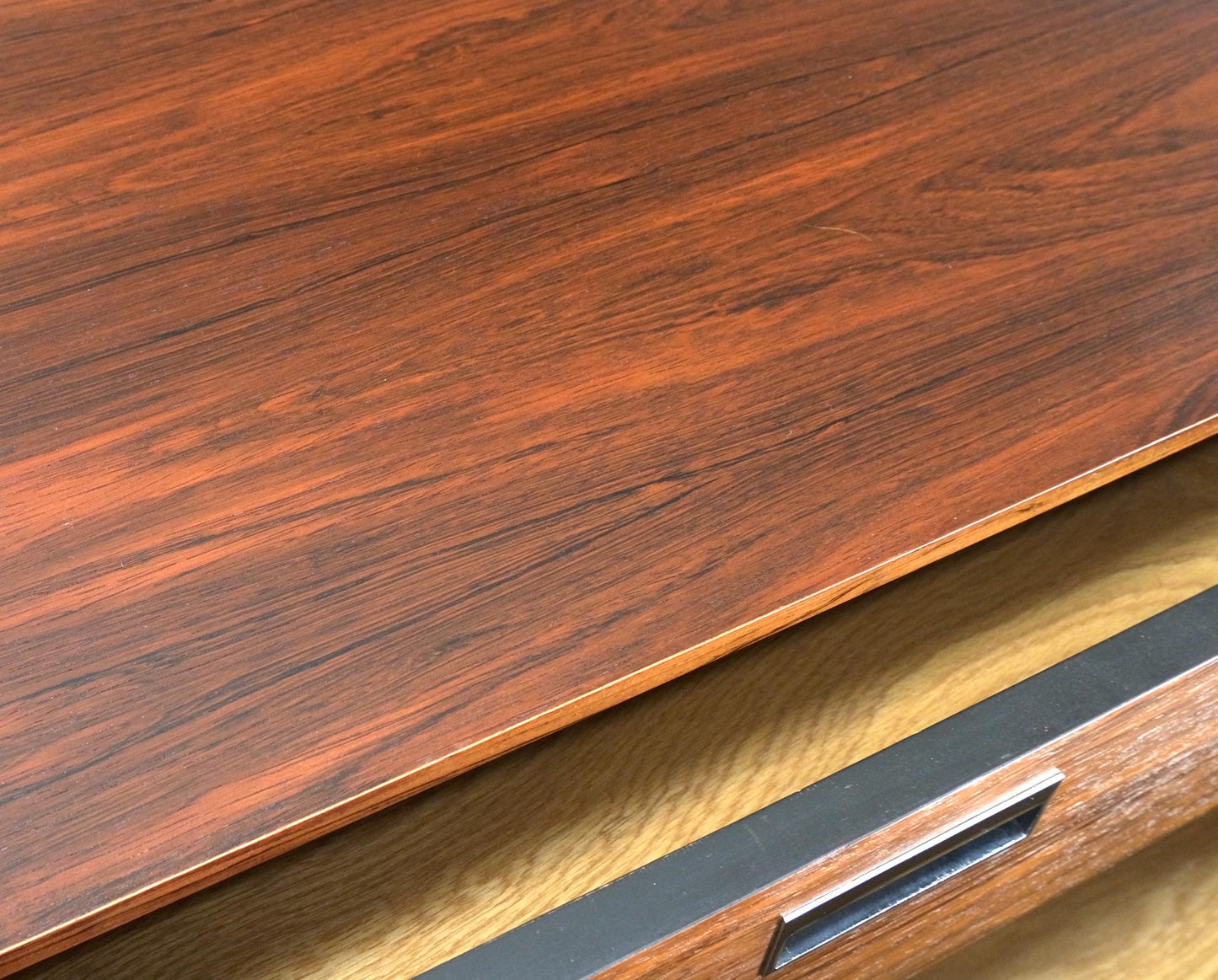 EstablishedLines John Stuart Three Drawer Rosewood Bachelor Chest Mid Century Console Stand Mint!