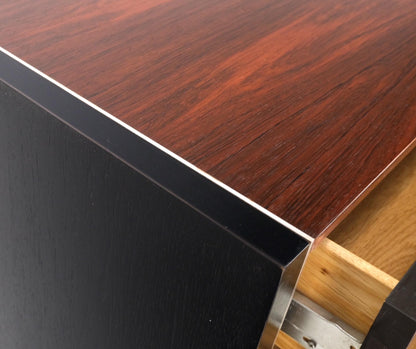 EstablishedLines John Stuart Three Drawer Rosewood Bachelor Chest Mid Century Console Stand Mint!