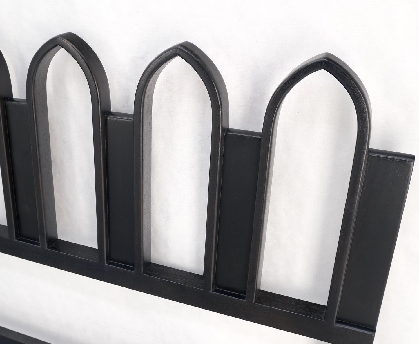 EstablishedLines Harvey Prober Ebonized Solid Mahogany Lacquered Queen Size Headboard Bed Mint!