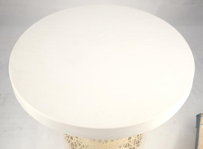 Set 3 Spun Fiberglass Molded Stone Textured 21" Round Top End Side Table Woodard