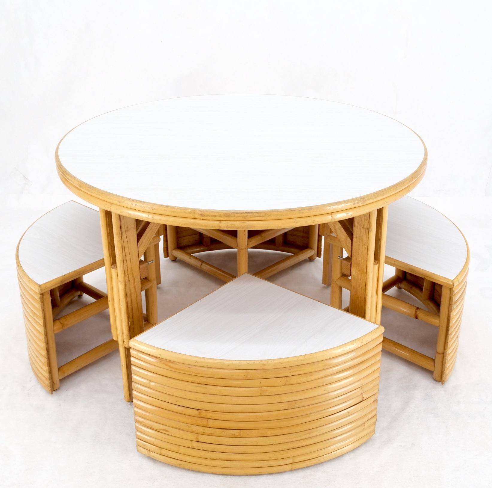 EstablishedLines Hi-Lo Convertible Reed Coffee Dinette Game Table w/ Nesting Benches Stools Chair