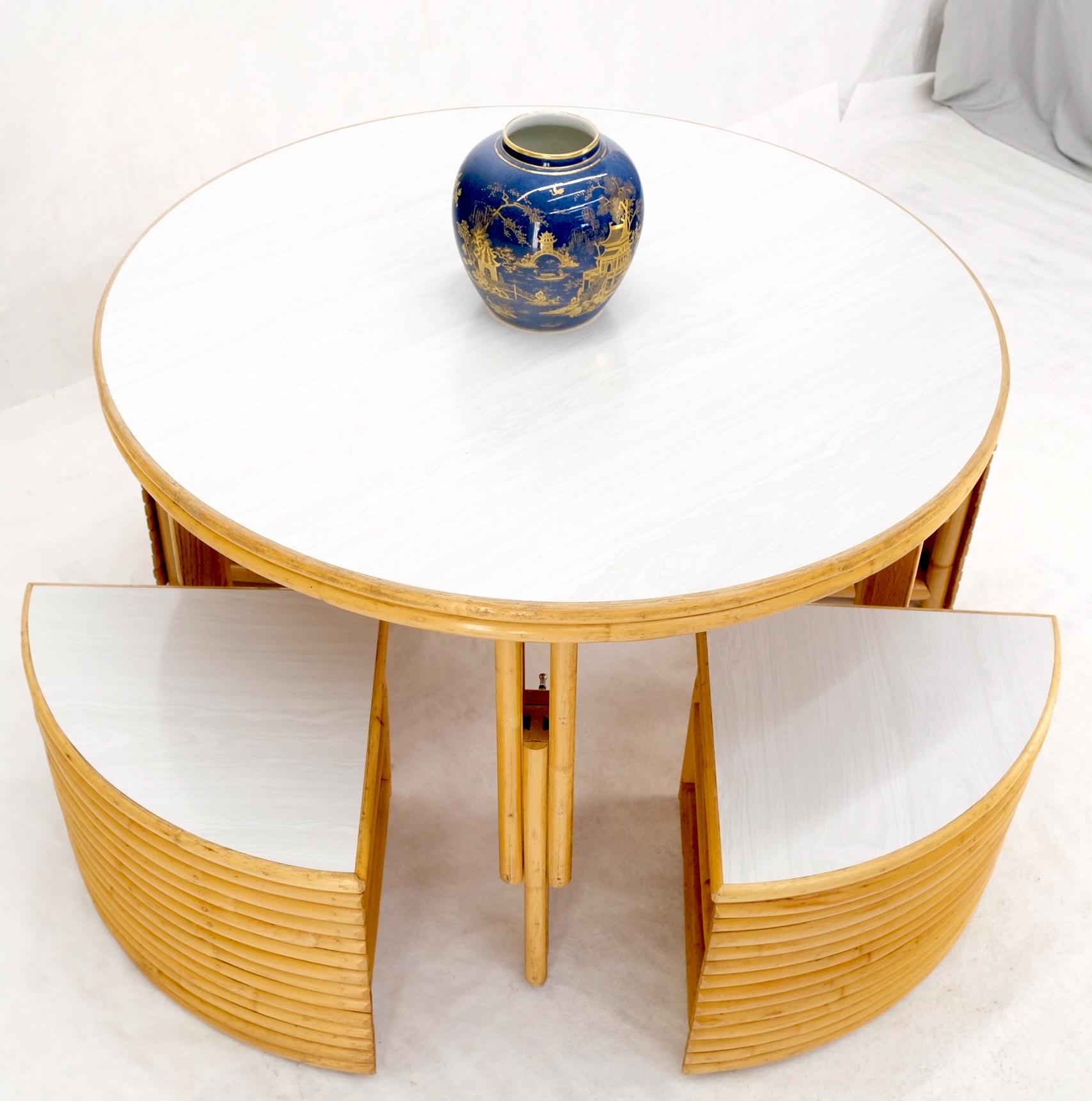 EstablishedLines Hi-Lo Convertible Reed Coffee Dinette Game Table w/ Nesting Benches Stools Chair