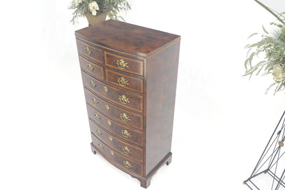 Henredon Banded Mahogany 9 Drawers Chippendale Style High Chest Dresser MINT!