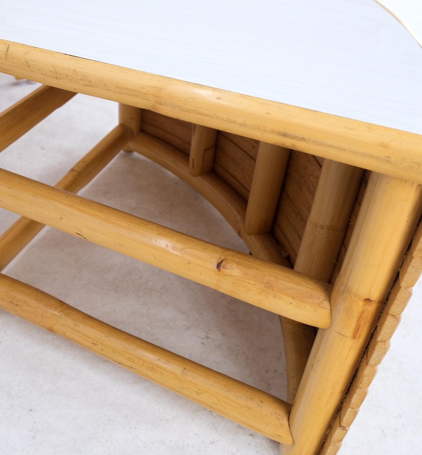 EstablishedLines Hi-Lo Convertible Reed Coffee Dinette Game Table w/ Nesting Benches Stools Chair