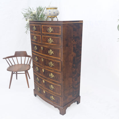 EstablishedLines Henredon Banded Mahogany 9 Drawers Chippendale Style High Chest Dresser MINT!