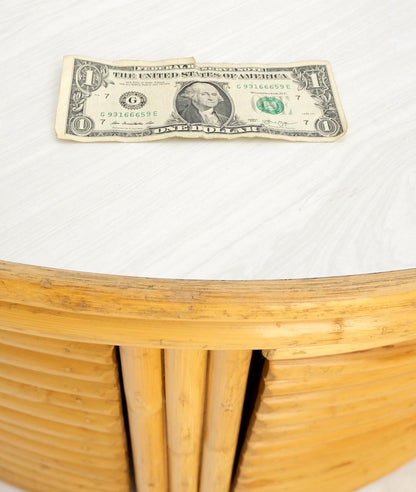EstablishedLines Hi-Lo Convertible Reed Coffee Dinette Game Table w/ Nesting Benches Stools Chair