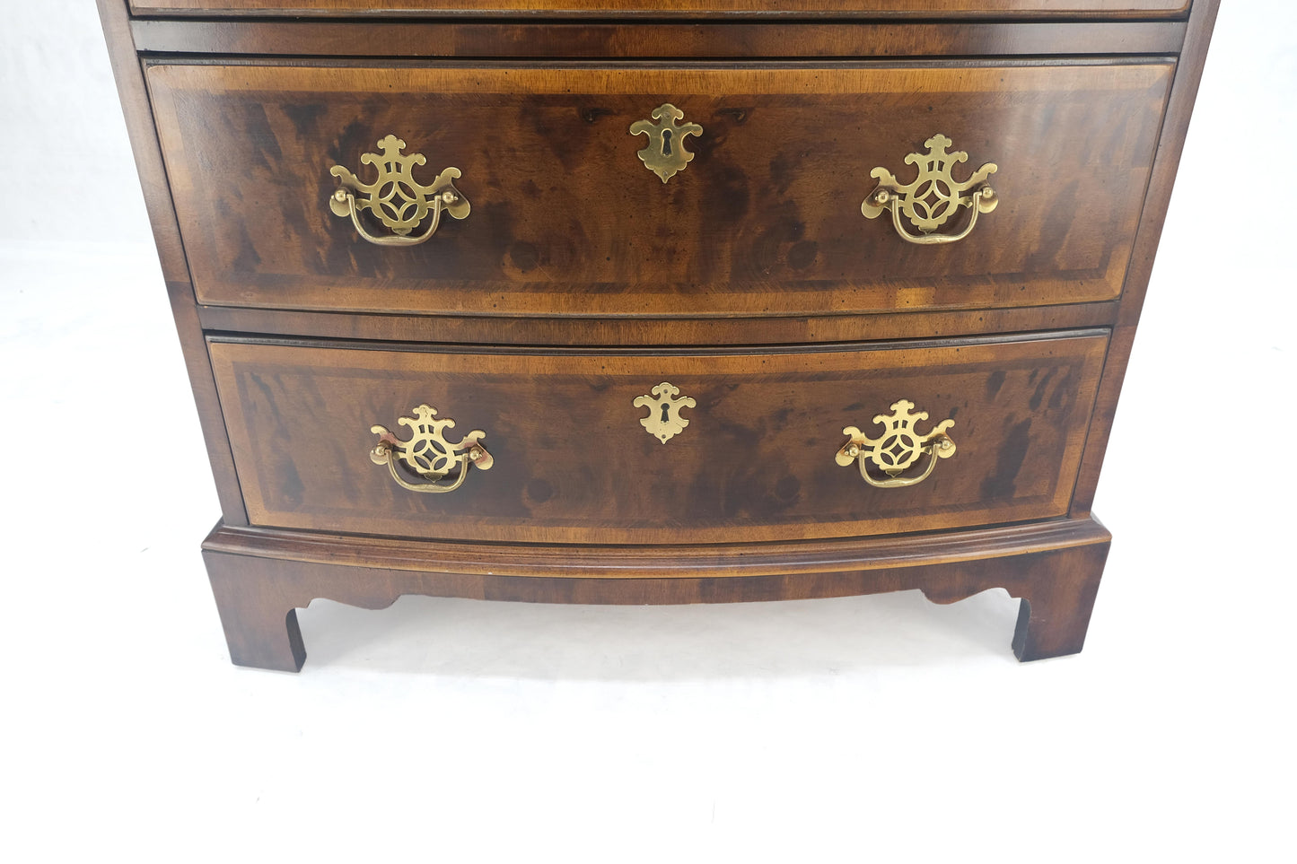 Henredon Banded Mahogany 9 Drawers Chippendale Style High Chest Dresser MINT!