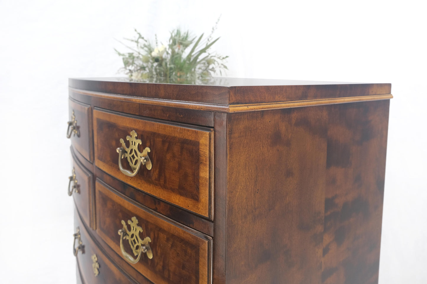 Henredon Banded Mahogany 9 Drawers Chippendale Style High Chest Dresser MINT!