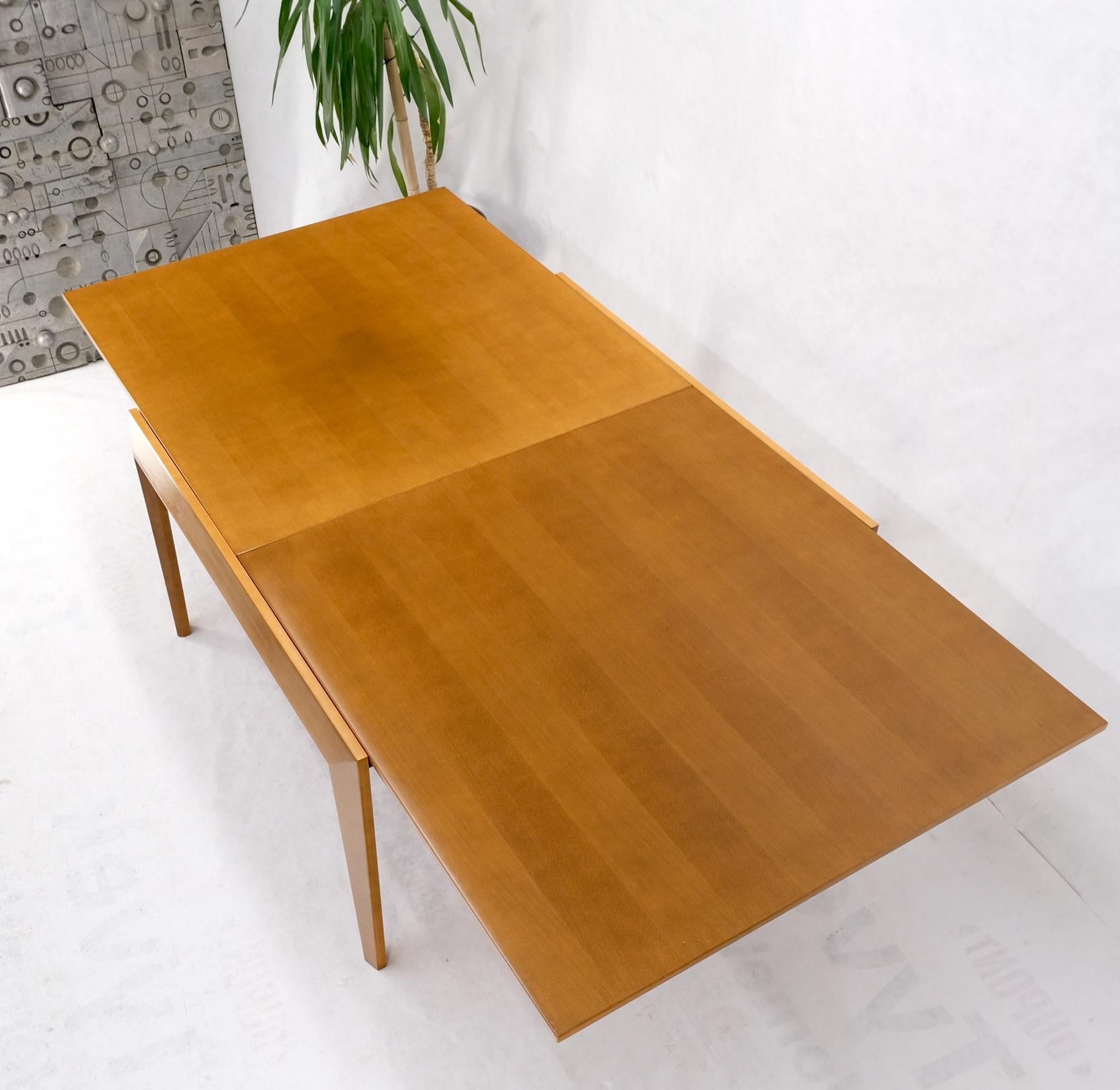 EstablishedLines Cassina Large Square Flip Top Expandable Dining Conference Table Blond Birch