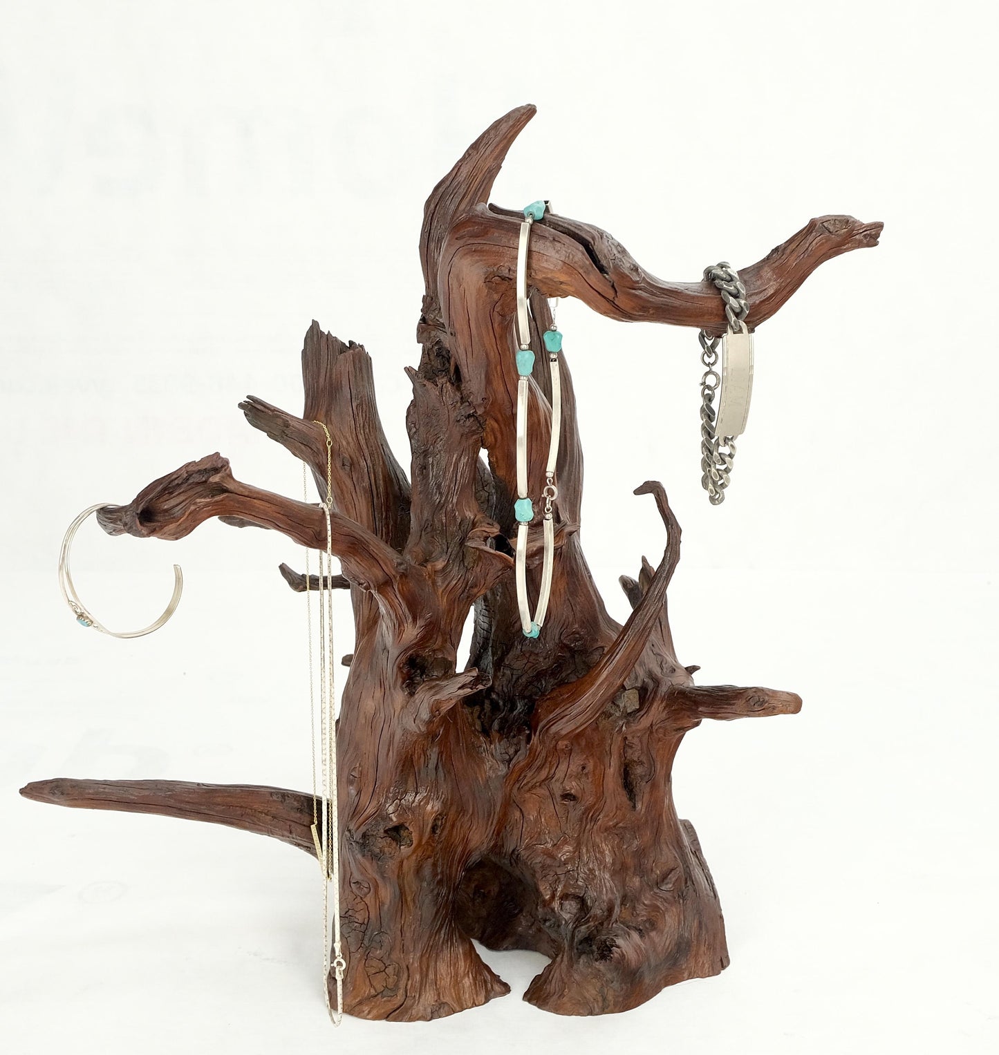 Solid Driftwood Root Sculpture Organic Jewerly Display Nice Patina & Shape Mint!