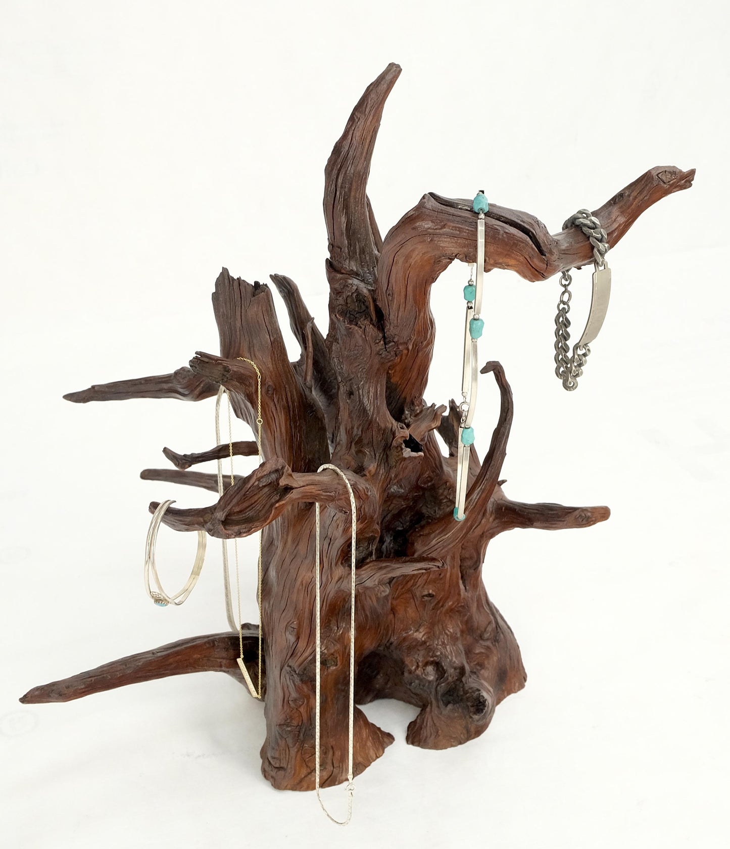 Solid Driftwood Root Sculpture Organic Jewerly Display Nice Patina & Shape Mint!