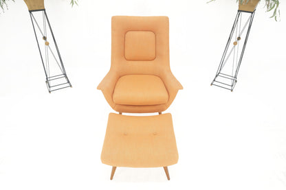 EstablishedLines Lawrence Peabody Tapered Dowel Leg Lounge Chair Matching Ottoman New Upholstery