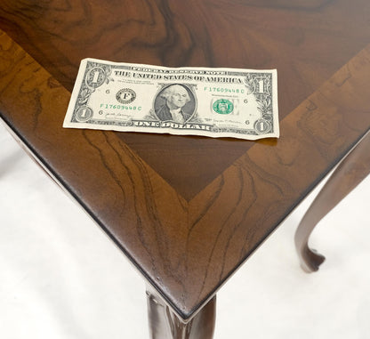 EstablishedLines Baker 54" Long 6 Legged Burl Walnut 2 Drawers Cabriole Leg Console Sofa Table