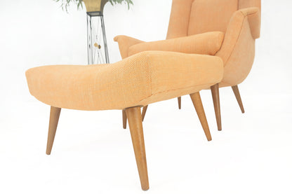 EstablishedLines Lawrence Peabody Tapered Dowel Leg Lounge Chair Matching Ottoman New Upholstery