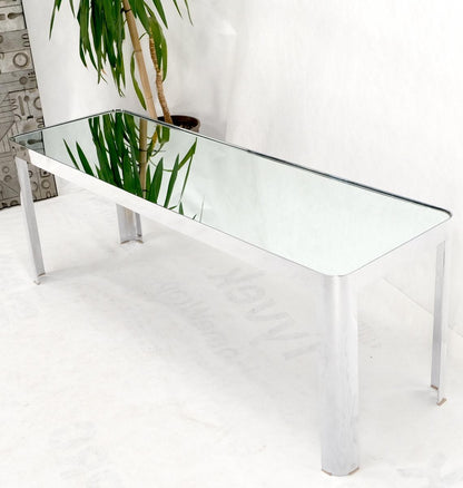 Large & Long Rounded Corners Stainless Steel Chrome Rectangle Console Table