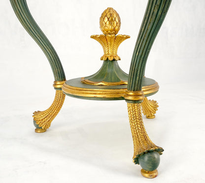 EstablishedLines Italy Decorative Carved Painted 28" Round Glass Top Gueridon Lamp Center Table