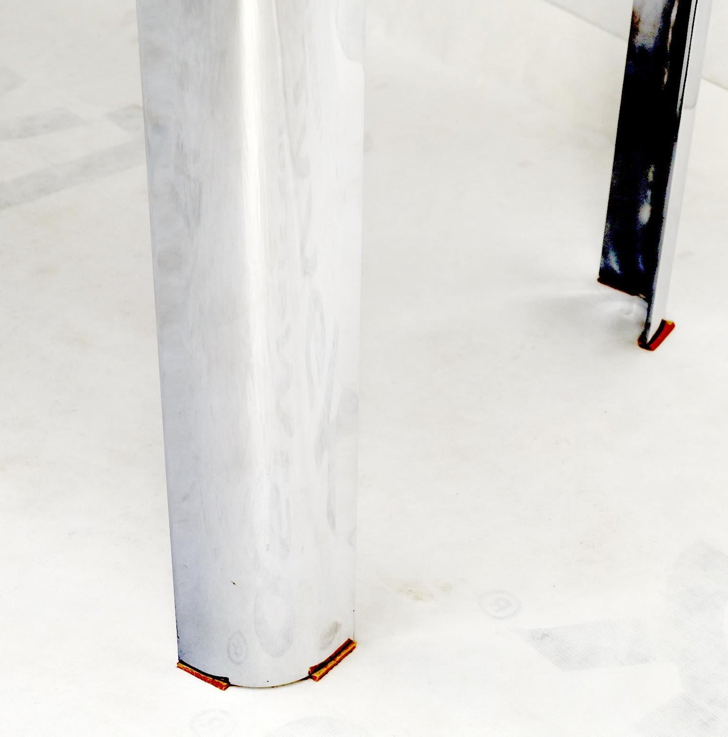 Large & Long Rounded Corners Stainless Steel Chrome Rectangle Console Table