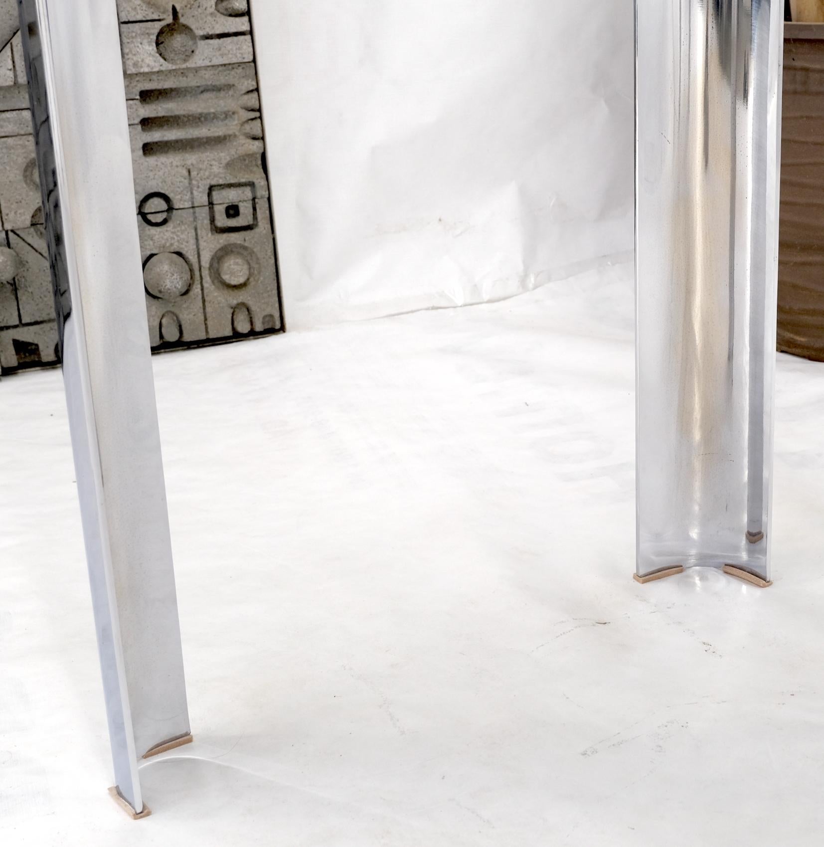 EstablishedLines Large & Long Rounded Corners Stainless Steel Chrome Rectangle Console Table