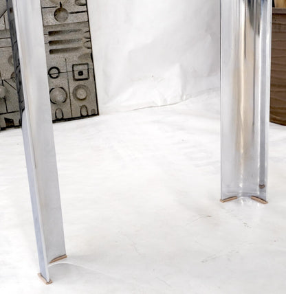 Large & Long Rounded Corners Stainless Steel Chrome Rectangle Console Table