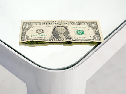 EstablishedLines Large & Long Rounded Corners Stainless Steel Chrome Rectangle Console Table