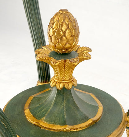EstablishedLines Italy Decorative Carved Painted 28" Round Glass Top Gueridon Lamp Center Table