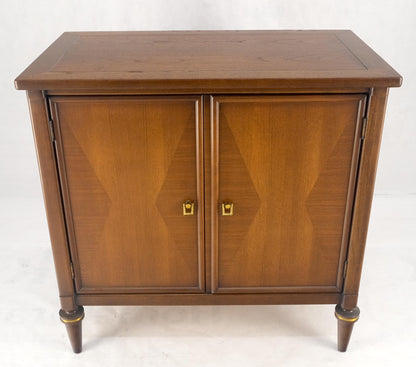 EstablishedLines Turned Legs Two Doors Fitted Drawers Diamond Inlay Brass Hardware Bachelor Chest
