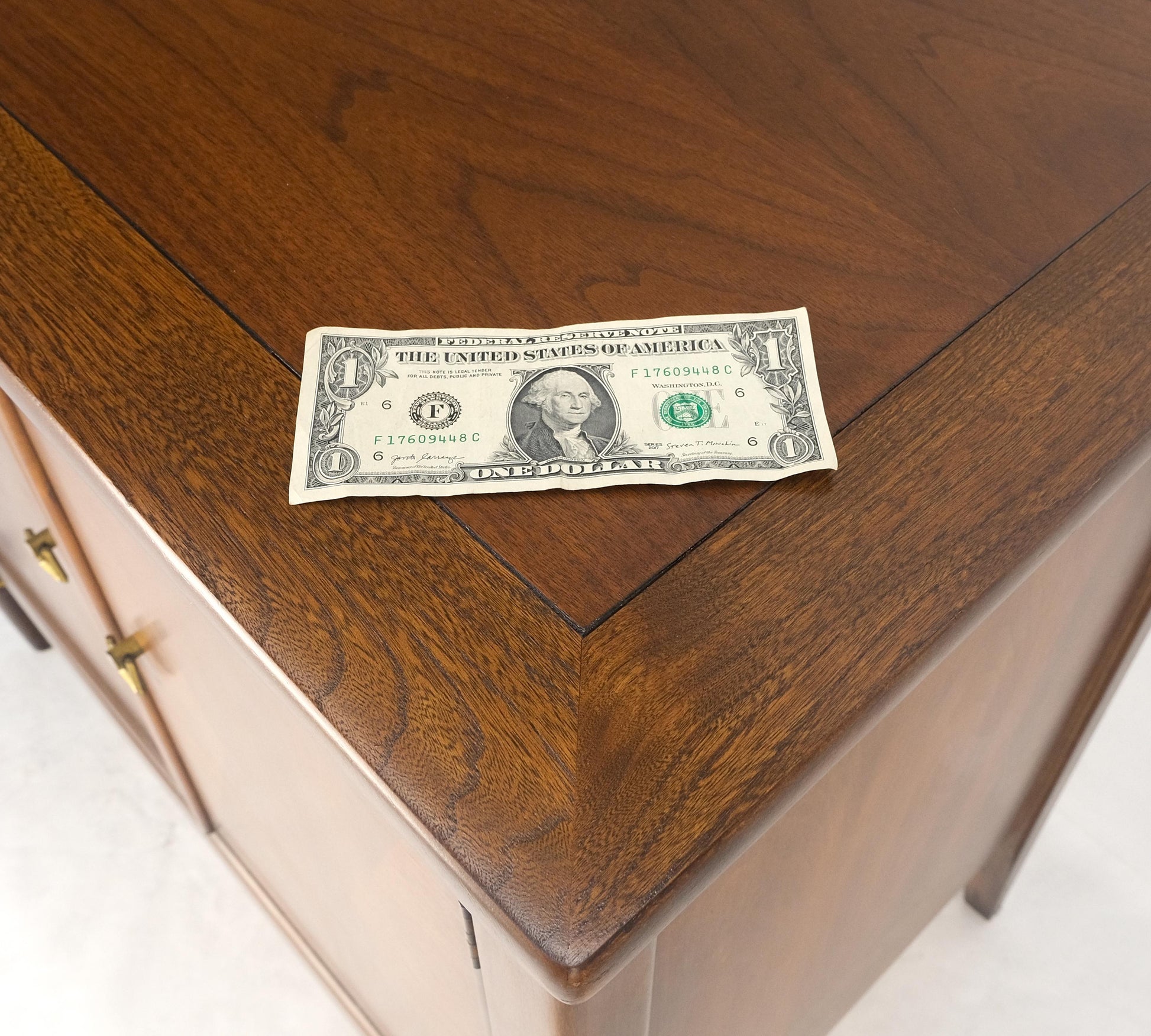 EstablishedLines Turned Legs Two Doors Fitted Drawers Diamond Inlay Brass Hardware Bachelor Chest