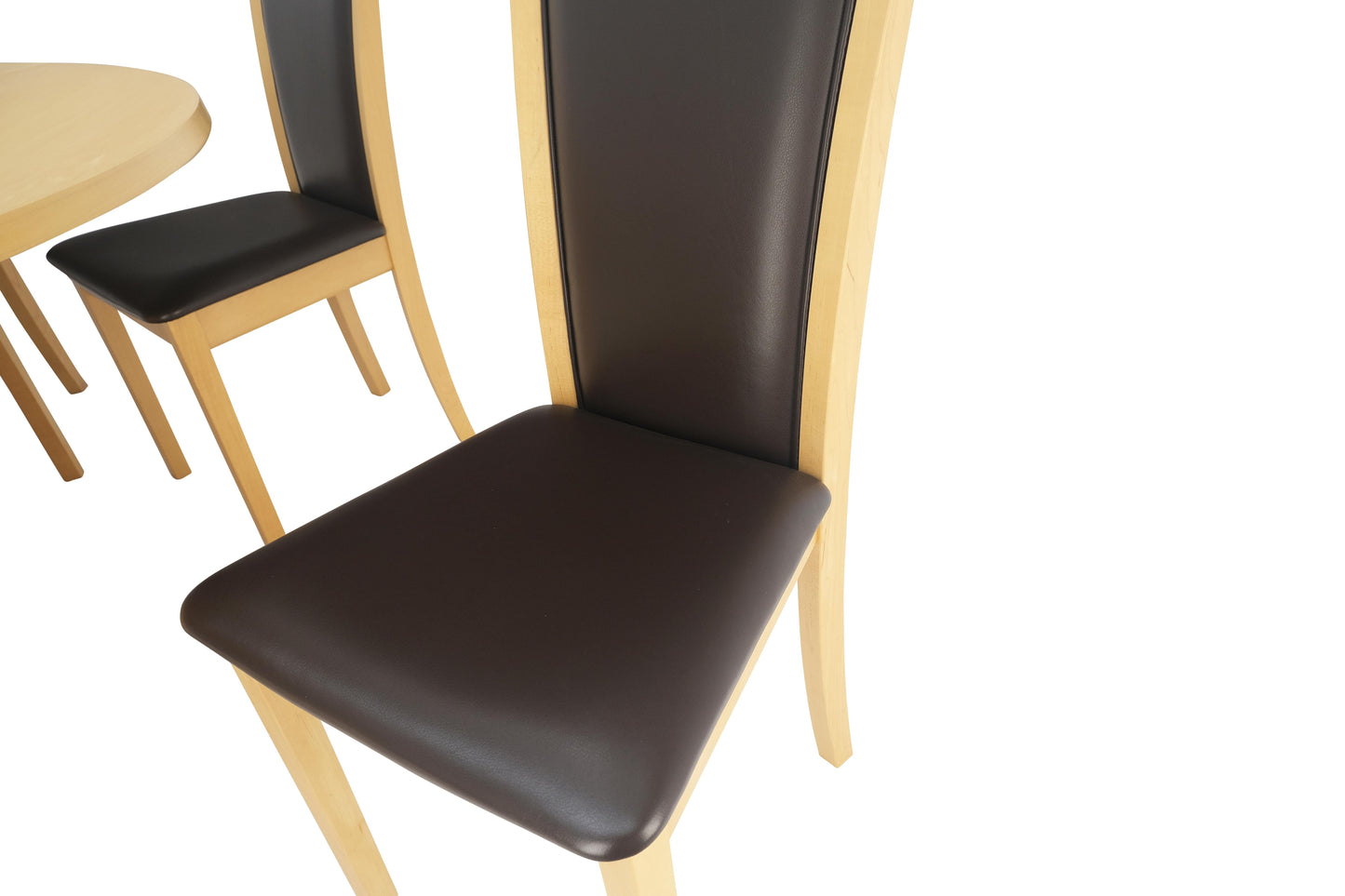 Rare Blond Maple Round Expandable Dining Table 6 Chairs Set Set Denmark MINT!