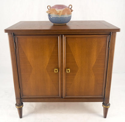 EstablishedLines Turned Legs Two Doors Fitted Drawers Diamond Inlay Brass Hardware Bachelor Chest