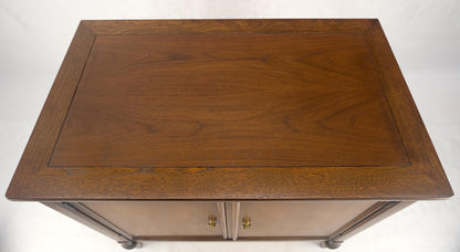 EstablishedLines Turned Legs Two Doors Fitted Drawers Diamond Inlay Brass Hardware Bachelor Chest