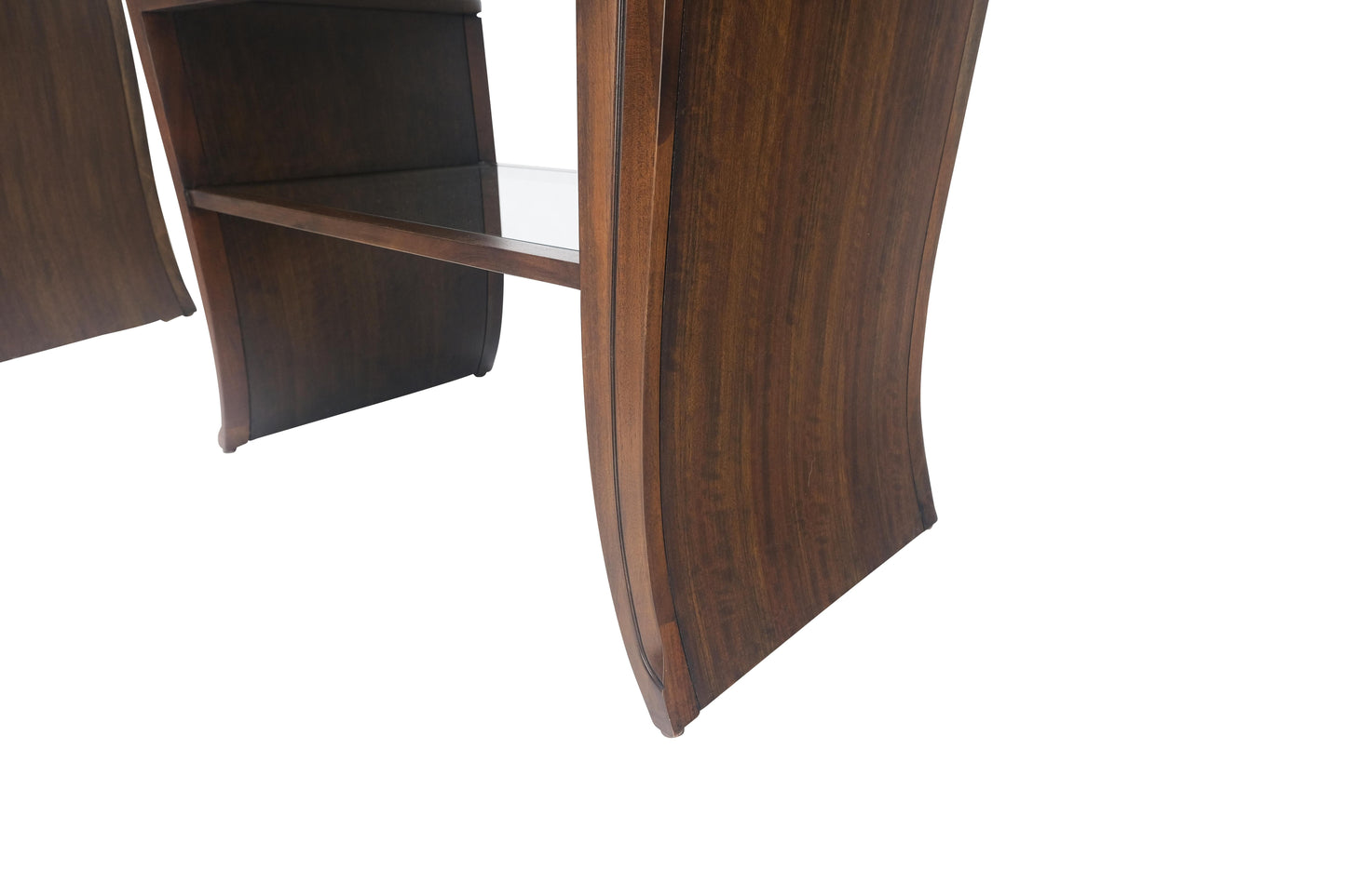 EstablishedLines Pair Century Walnut Waterfall Brand New Old Stock Two Tier Night Tables Stands