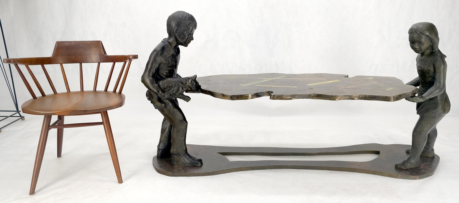EstablishedLines Rare Signed Philip & Kelvin Laverne "Generation" Sculpture Coffee Table c 1970