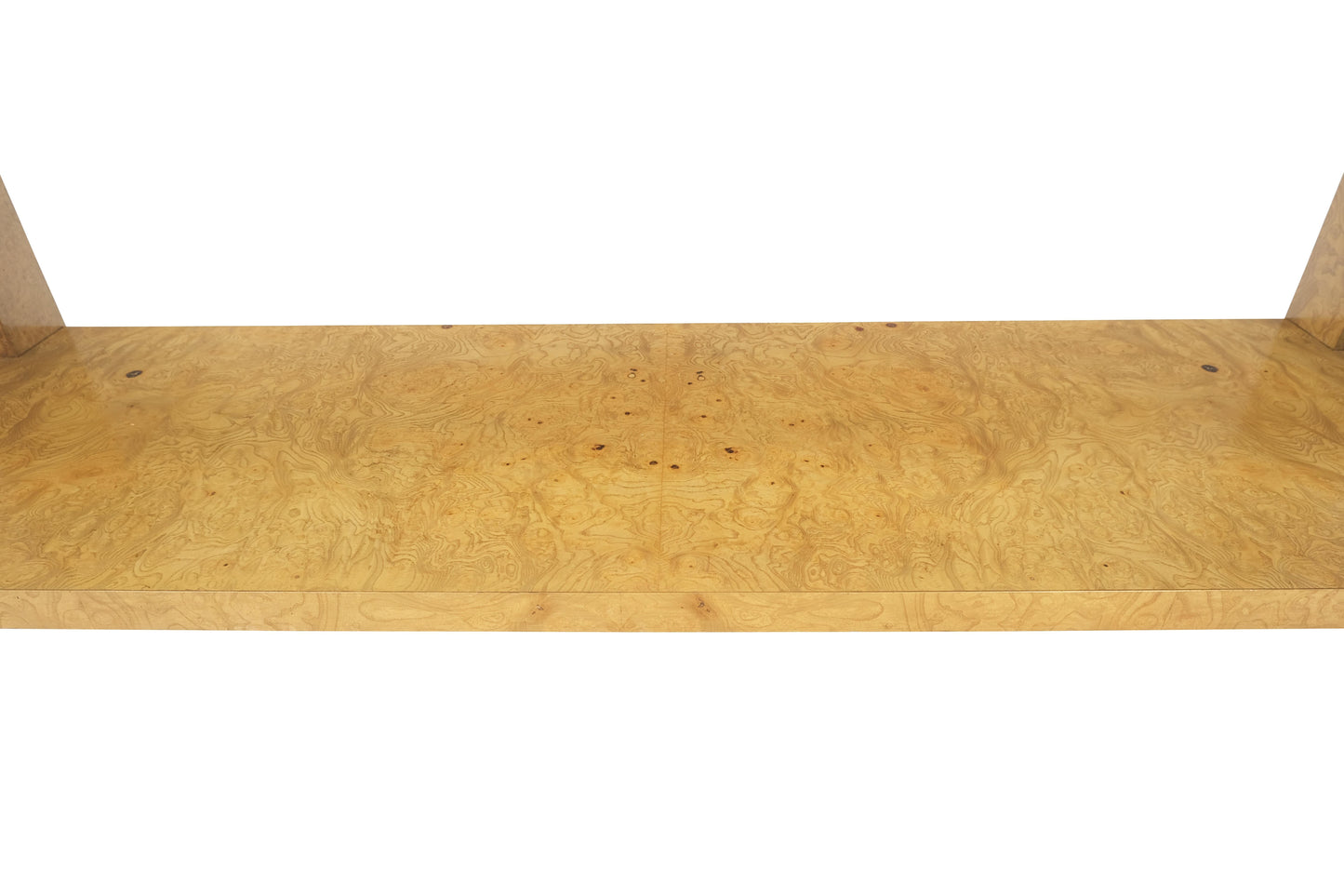 EstablishedLines Mid Century Burl Wood Two Tier long Rectangle Console Sofa Hall Table MINT!