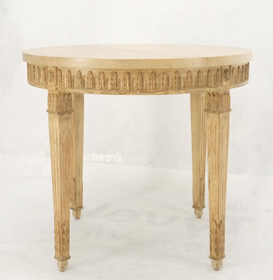 EstablishedLines Round Lacquered Leather parchment Top Occasional Lamp Accent Table Stand