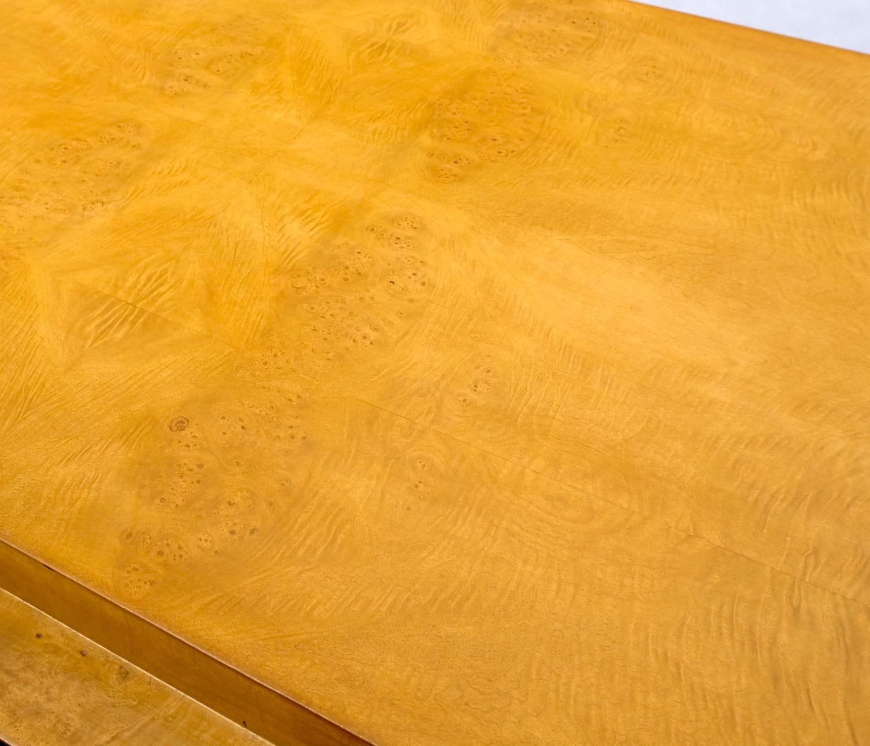 EstablishedLines 9 Drawers Art Deco Mid-Century Modern Burl Wood Bow Front Dresser Brass Pulls