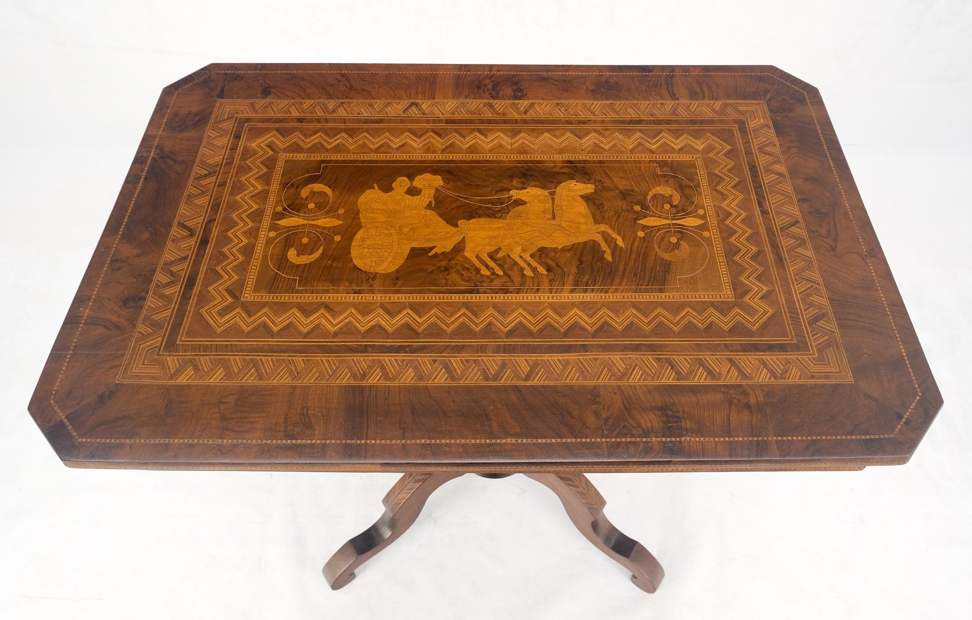 EstablishedLines Dutch 19th Century Marquetry Inlay Top Breakfast Center Occasional Lamp Table