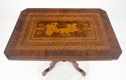 EstablishedLines Dutch 19th Century Marquetry Inlay Top Breakfast Center Occasional Lamp Table
