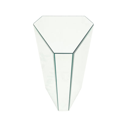 EstablishedLines Mid Century Modern Triangle Cut Corners Glass Beveled Mirror Pedestal Stand MINT