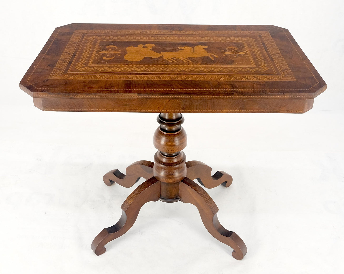 EstablishedLines Dutch 19th Century Marquetry Inlay Top Breakfast Center Occasional Lamp Table