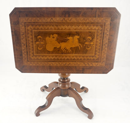 EstablishedLines Dutch 19th Century Marquetry Inlay Top Breakfast Center Occasional Lamp Table
